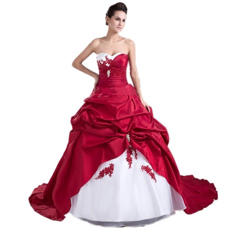 Robe de mariée rouge et blanche