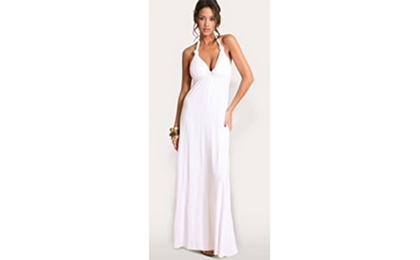 Robe longue blanche femme