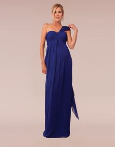 Robe longue bleu electrique