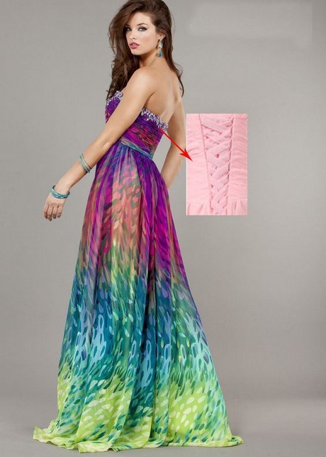 Robe longue colorée