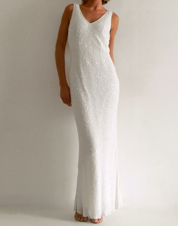 Robe longue ecru