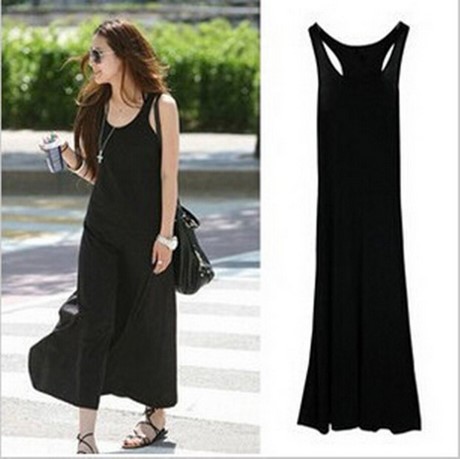 Robe longue noire coton