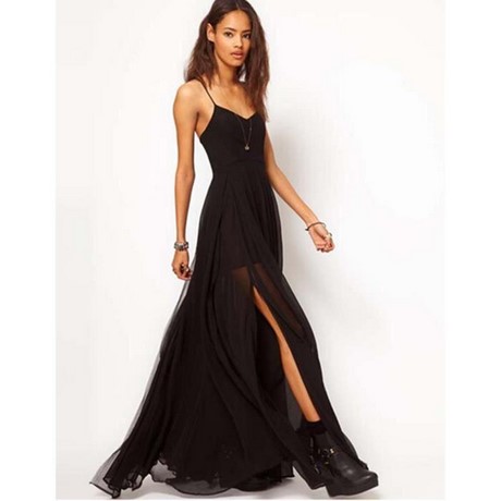 Robe longue noire femme