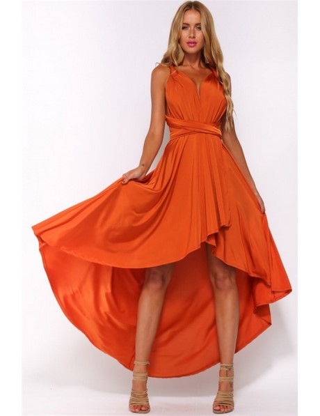 Robe longue orange