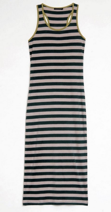 Robe longue rayée marine