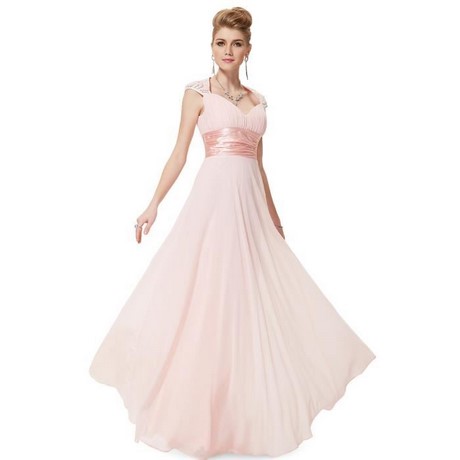 Robe longue rose pale