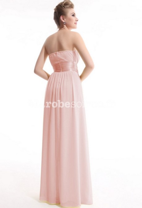 Robe longue rose poudré