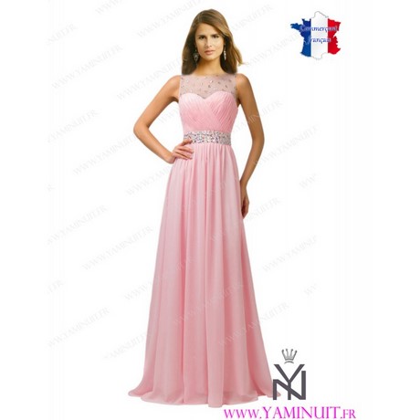 Robe longue rose poudré