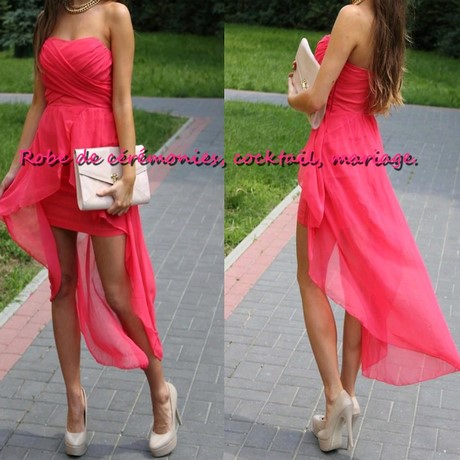 Robe rose asymetrique