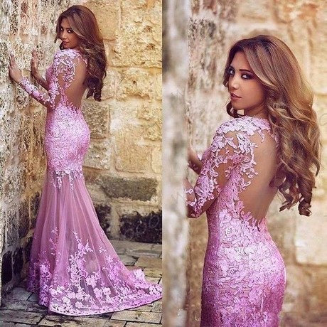 Robe rose manche longue