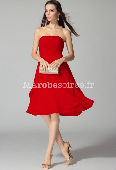 Robe rouge cocktail courte