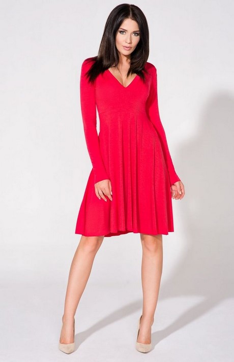 Robe rouge manche longue