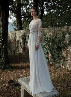 Robes de mariée dentelle manches longues