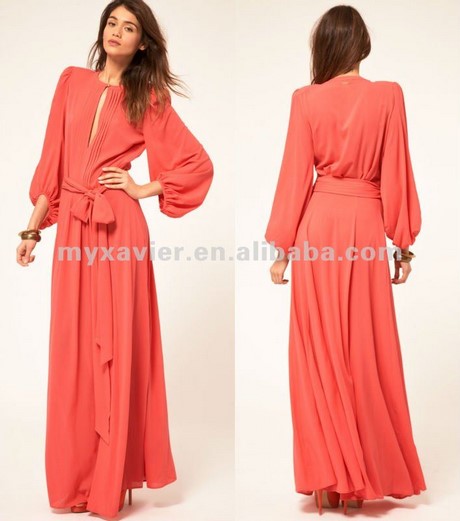 Robes maxi avec manches longues