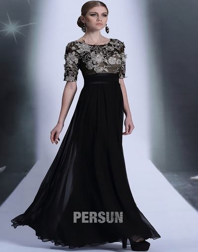 Robe cocktail longue noire