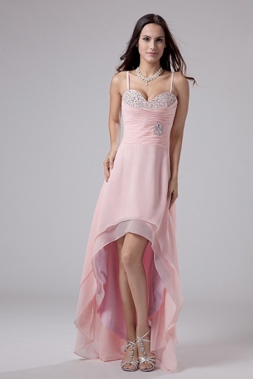 Robe de cocktail grise et rose