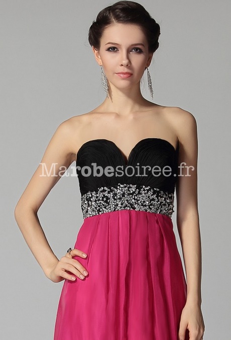 Robe de cocktail rose et noir