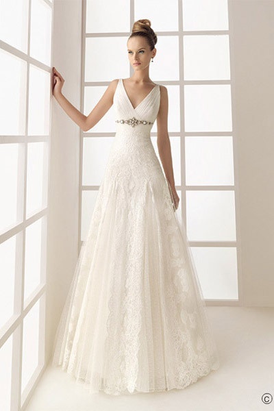 Robe de mariée simple longue