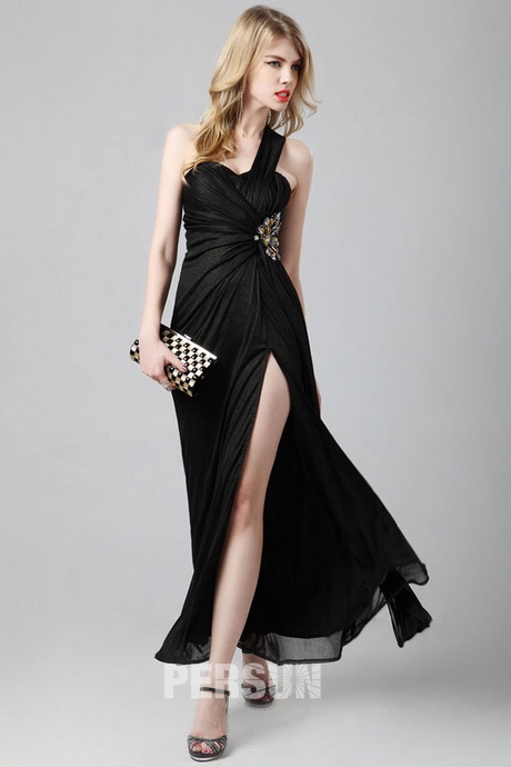 Robe longue noire cocktail