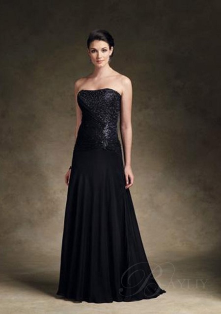 Robe longue noire cocktail