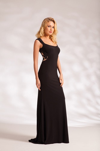 Robe longue noire cocktail