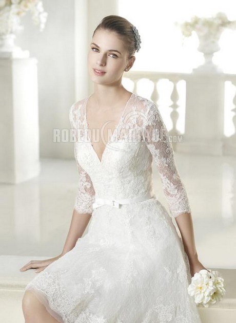 Robe mariage civil manche longue