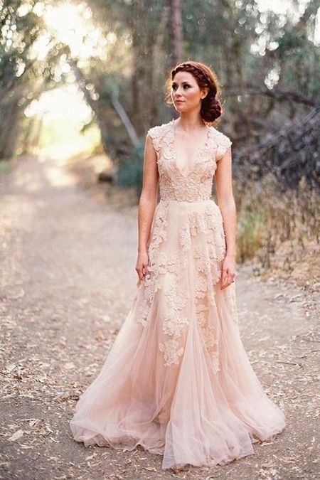 Robe mariage rose pale