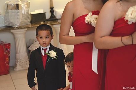 Robe rouge et blanche pour mariage