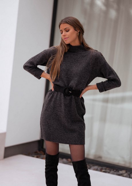 Pull robe gris