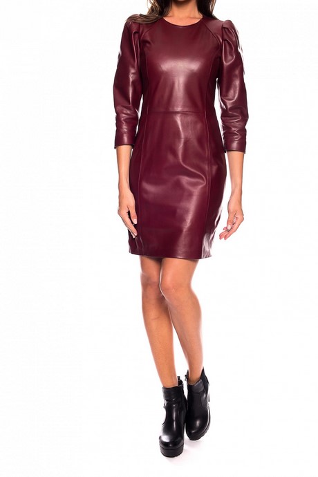 Robe cuir bordeaux