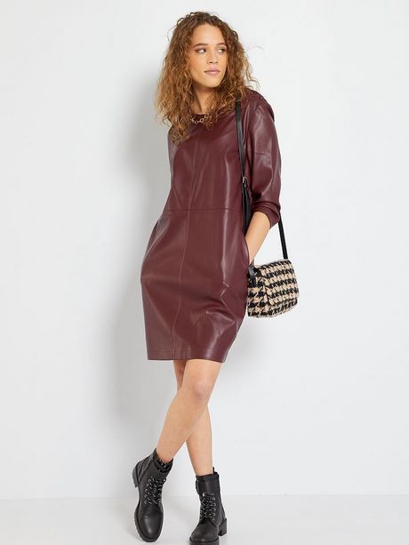 Robe cuir bordeaux