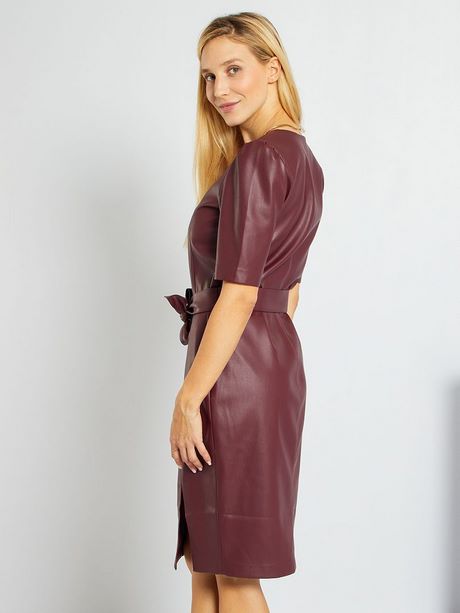 Robe cuir bordeaux