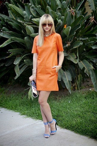 Robe cuir orange