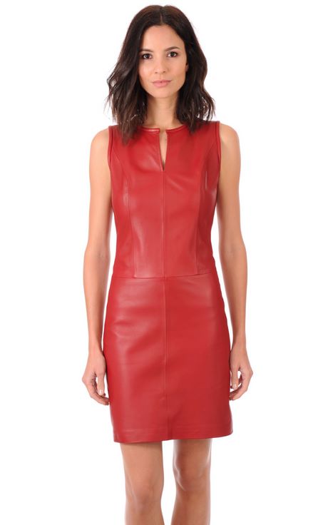 Robe en simili cuir rouge