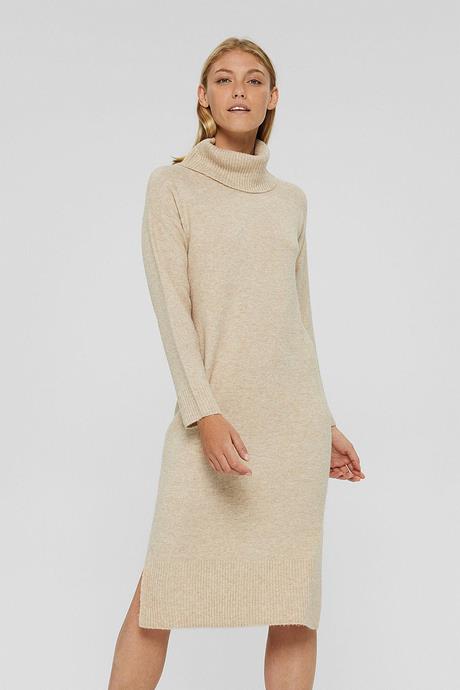 Robe laine femme col roulé