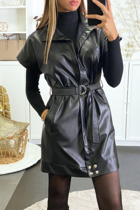 Robe noir en simili cuir