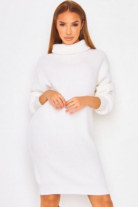 Robe pull femme blanc