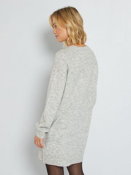 Robe pull gris chiné