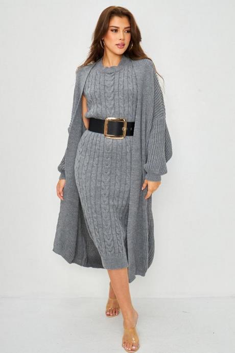 Robe pull gris foncé