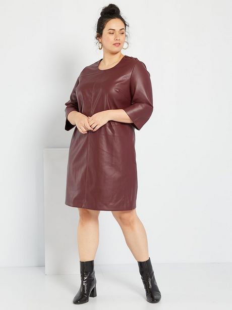 Robe simili cuir bordeaux