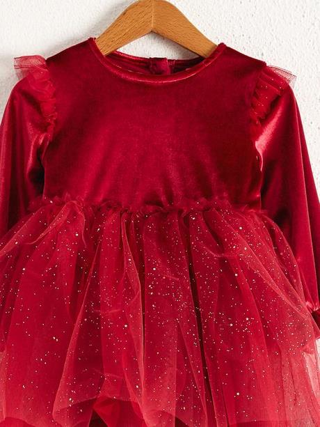 Robe velour rouge