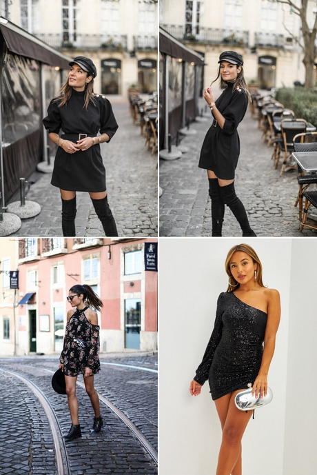 Robe noire originale pas cher