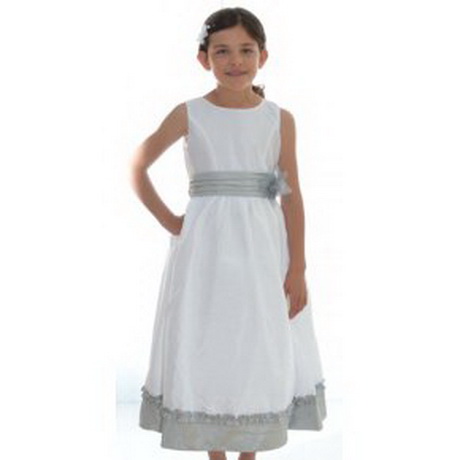 Robe ceremonie fille blanche et grise