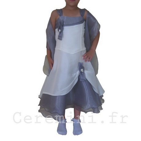 Robe ceremonie fille grise