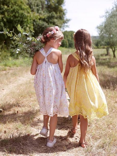 Robe ceremonie fille jaune