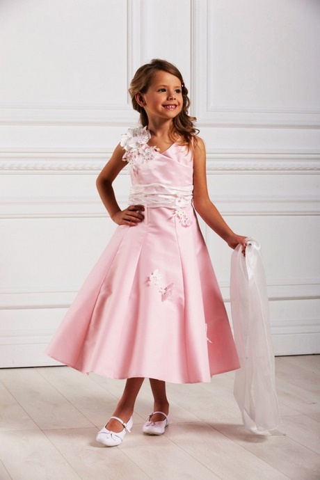 Robe ceremonie fille rose pale