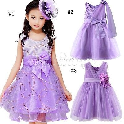 Robe ceremonie fille violette