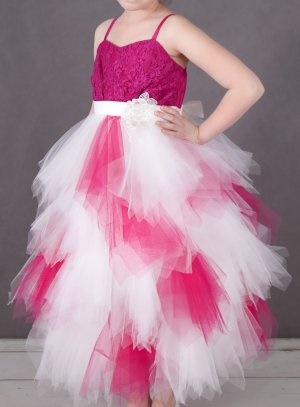 Robe ceremonie fushia fille