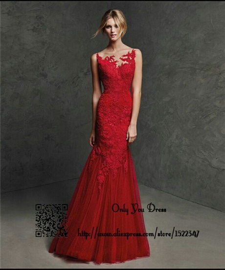 Robe de bal longue rouge