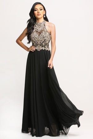 Robe de bal noir longue